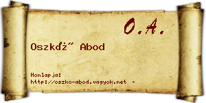 Oszkó Abod névjegykártya